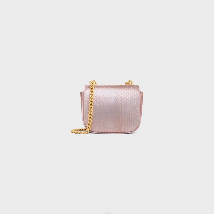CELINE Light Pink Mini Chain Claude in Pearly Python R0ZNN309
