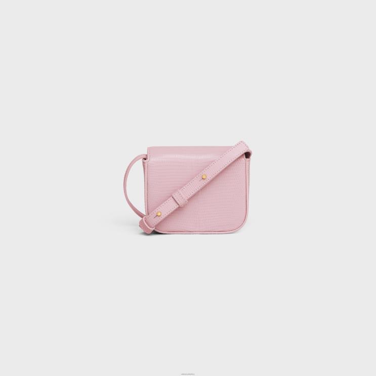 CELINE Light Pink Mini Claude in Lizard R0ZNN376