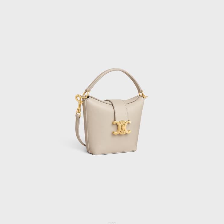 CELINE Light Stone Mini Bucket Triomphe in Smooth Calfskin R0ZNN339