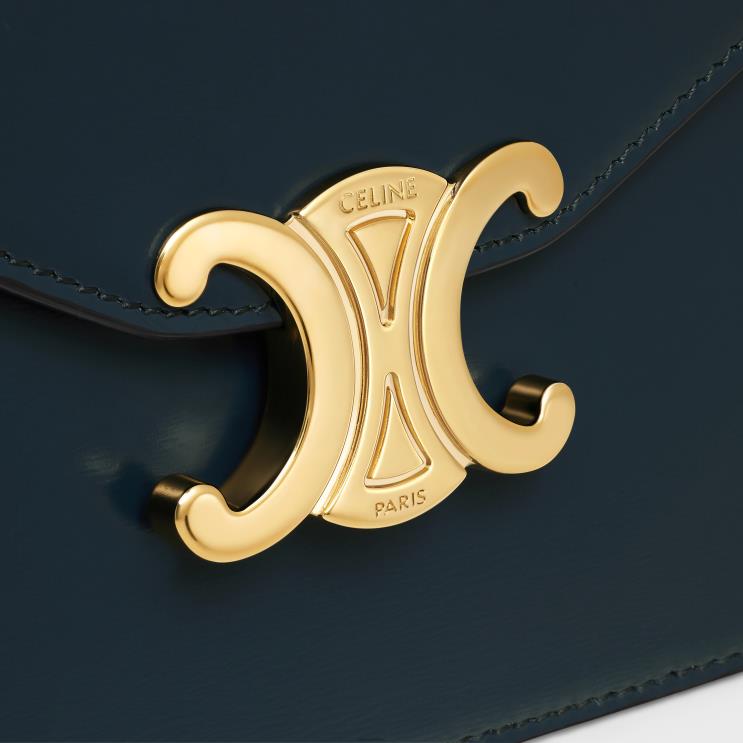 CELINE Navy Blue Wallet On Chain Margo in Shiny Calfskin R0ZNN314