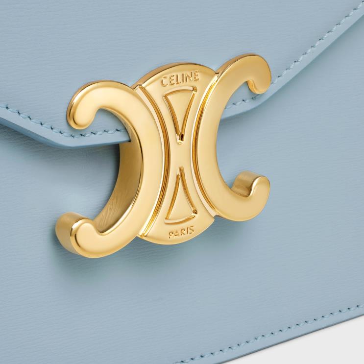 CELINE Pale Blue Wallet On Chain Margo in Shiny Calfskin R0ZNN316