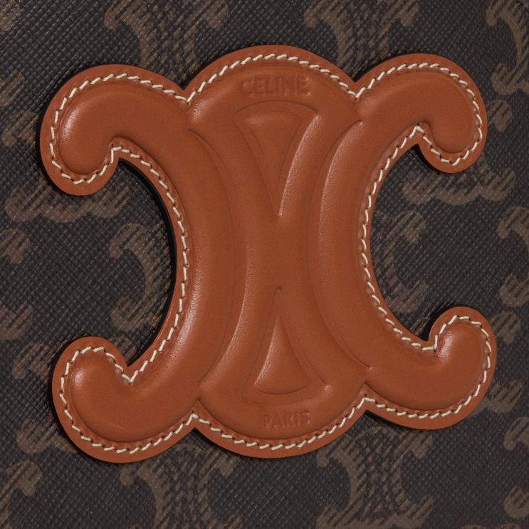 CELINE Tan Half Moon Case Triomphe Canvas R0ZNN346