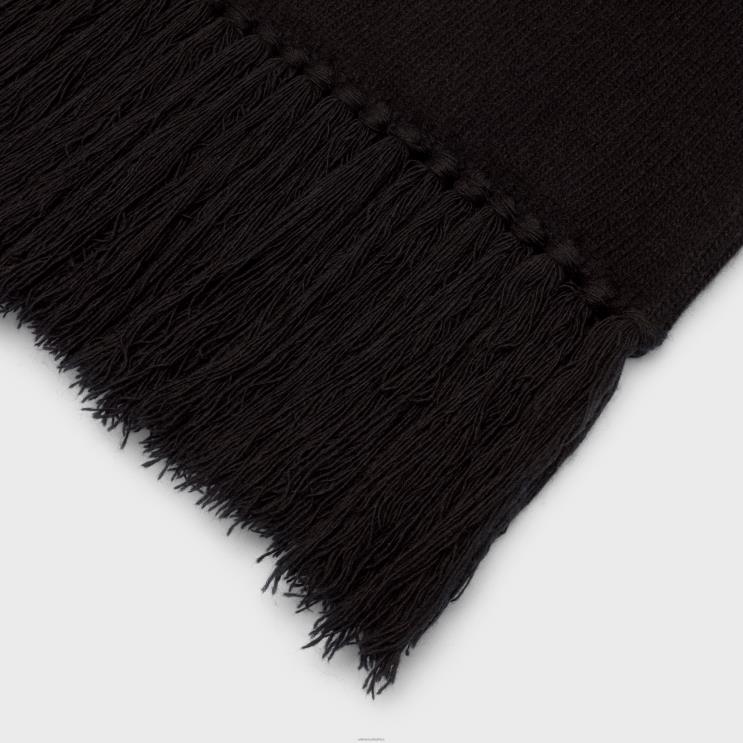 CELINE Black/Off White Scarf in Wool & Cashmere R0ZNN2254