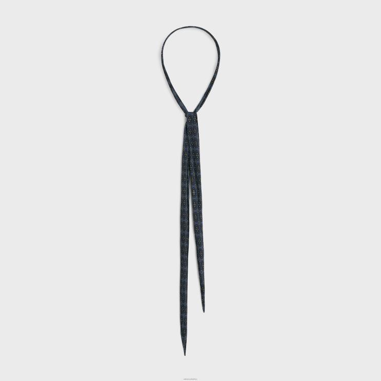 CELINE Blue Denim Thin Scarf in Baroque Silk Charmeuse R0ZNN1220