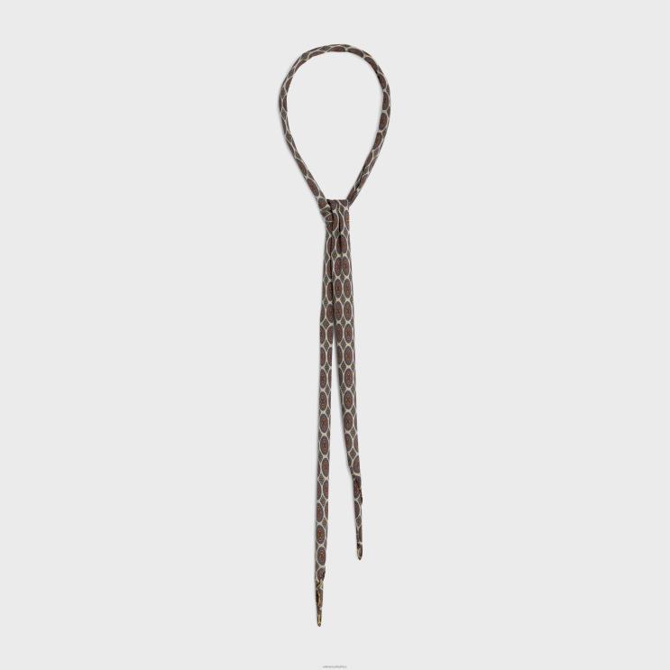 CELINE Paille Thin Scarf Biscotto Silk Charmeuse R0ZNN1223