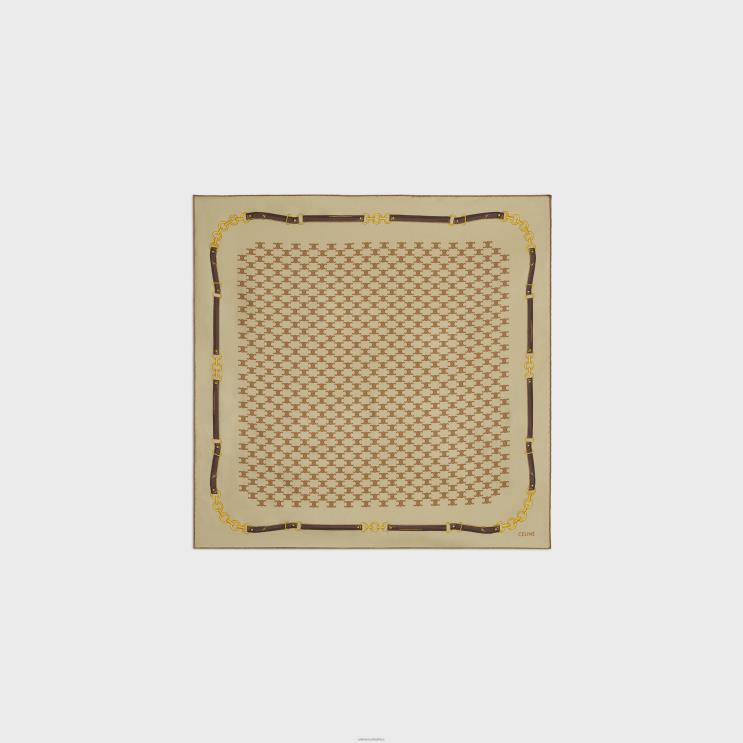 CELINE Beige Bandana in Heritage Silk Twill R0ZNN1216