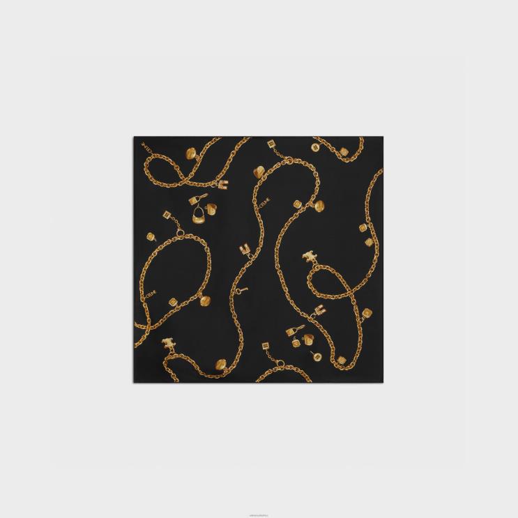 CELINE Black Bandana in Silk Twill R0ZNN1208