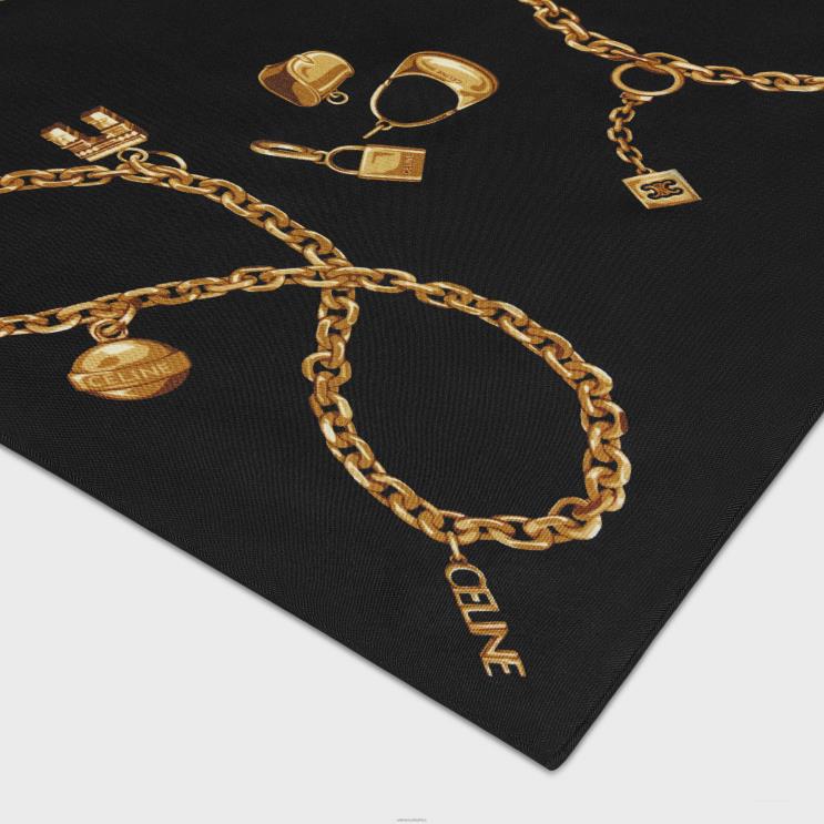 CELINE Black Bandana in Silk Twill R0ZNN1208