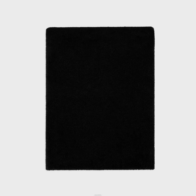 CELINE Black/Off White Beach Towel in Terry Cotton R0ZNN2269