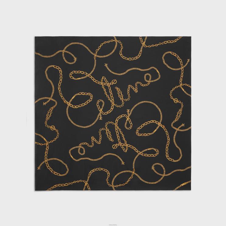 CELINE Black Square in Chain Silk Twill R0ZNN1204