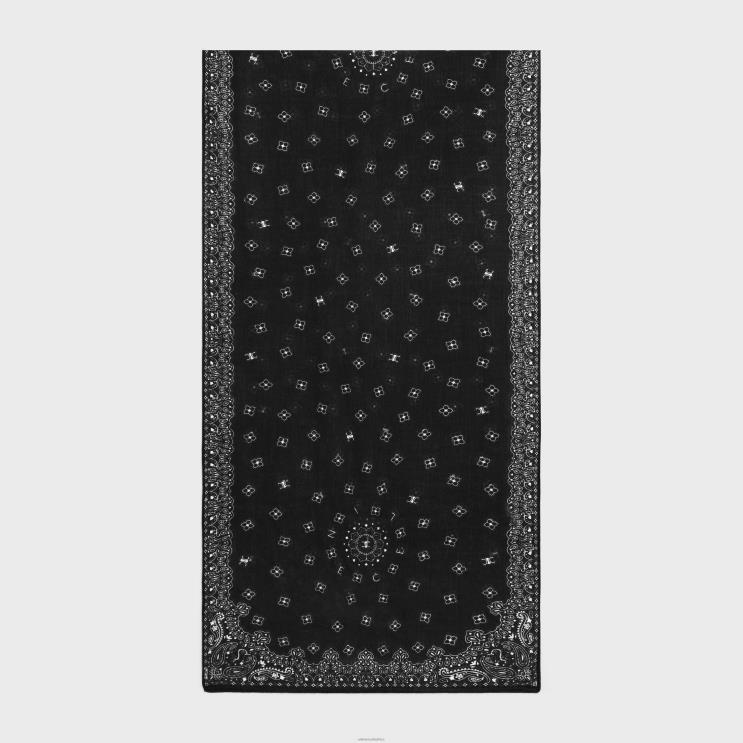 CELINE Black Stole in Cashmere Muslin R0ZNN1198