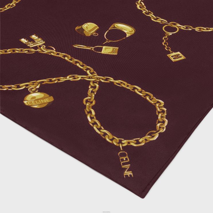 CELINE Bordeaux Bandana in Silk Twill R0ZNN1209