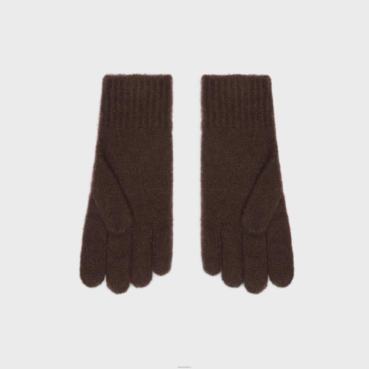 CELINE Brown Gloves in Monogram Wool, Cashmere & Silk R0ZNN1184
