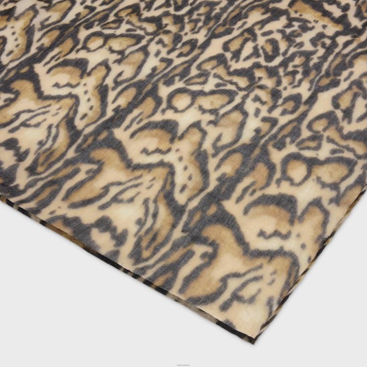 CELINE Leopard Stole in Ocelot-Print Cashmere Muslin R0ZNN1200