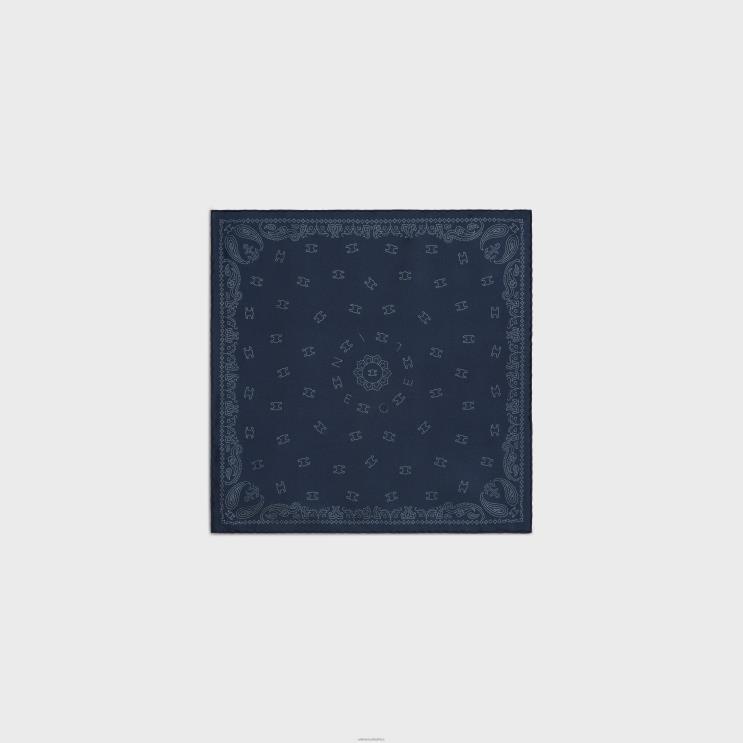 CELINE Marine/Cream Bandana in Silk Twill R0ZNN1211