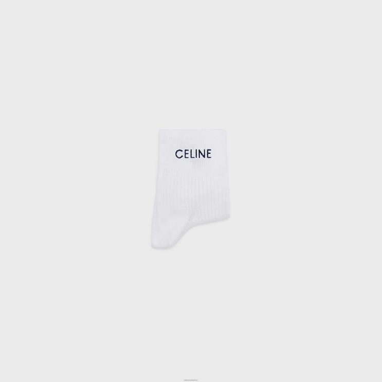 CELINE Off White Socks Cotton R0ZNN1058