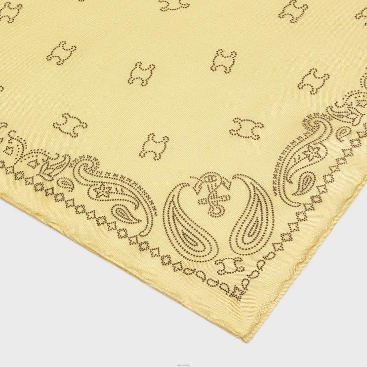 CELINE Paille/Ecorce Bandana in Silk Twill R0ZNN1214