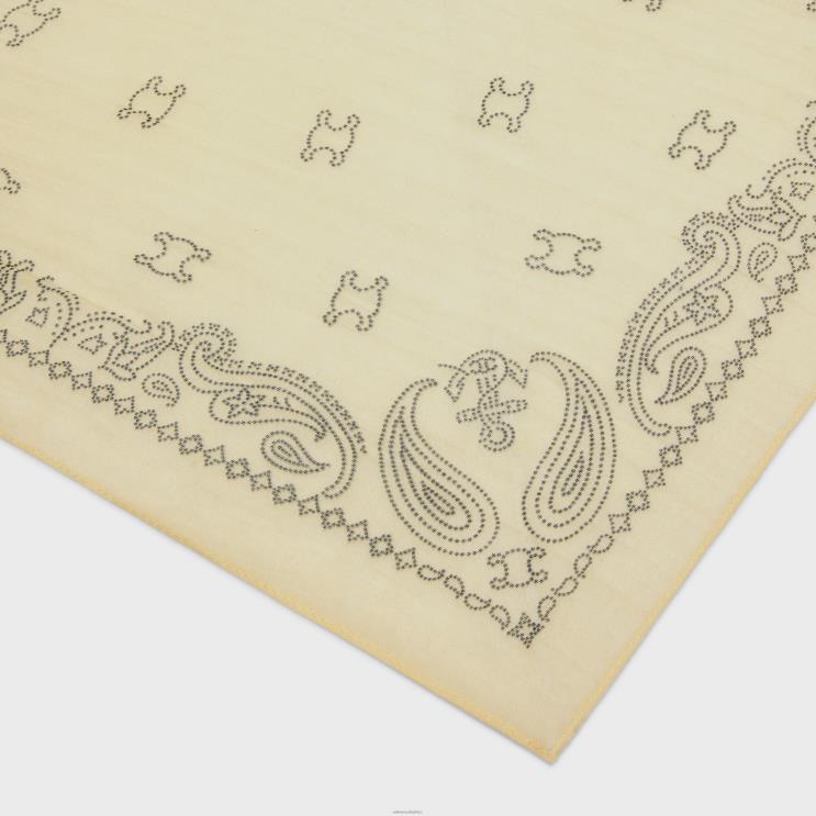 CELINE Paille/Graphite Bandana in Cotton & Silk R0ZNN1215