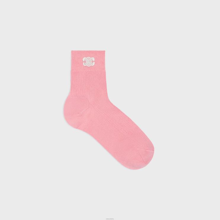 CELINE Pink Triomphe Socks in Cotton R0ZNN1228