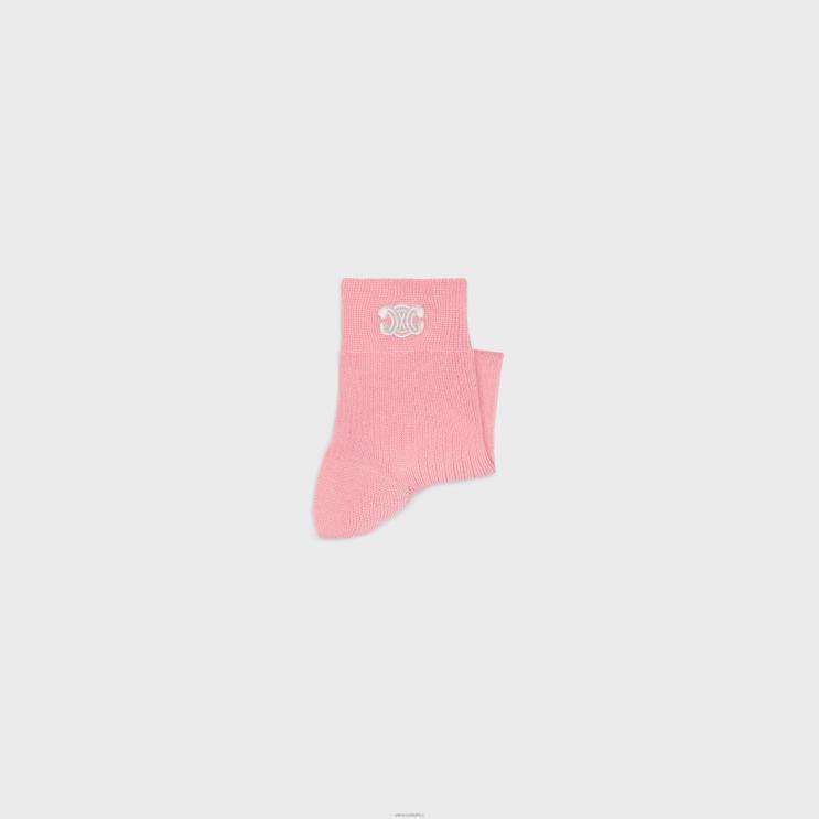 CELINE Pink Triomphe Socks in Cotton R0ZNN1228
