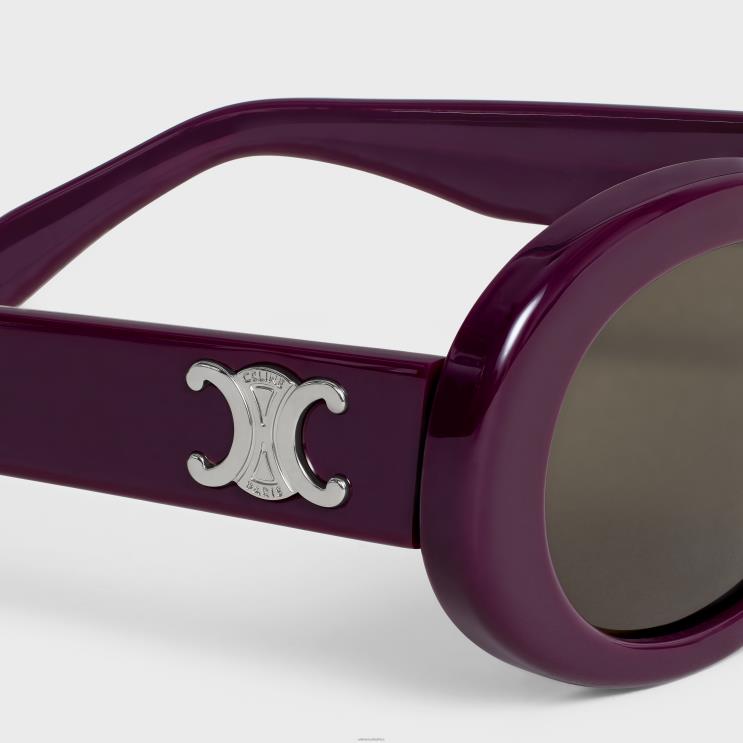 CELINE Aubergine Triomphe 01 Sunglasses in Acetate R0ZNN1100