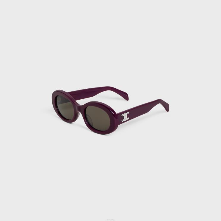 CELINE Aubergine Triomphe 01 Sunglasses in Acetate R0ZNN1100