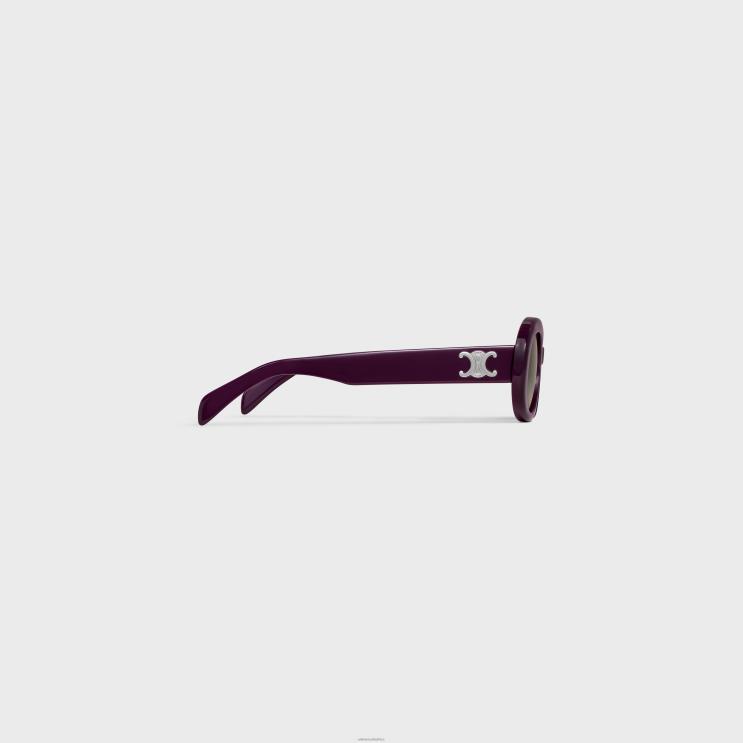 CELINE Aubergine Triomphe 01 Sunglasses in Acetate R0ZNN1100