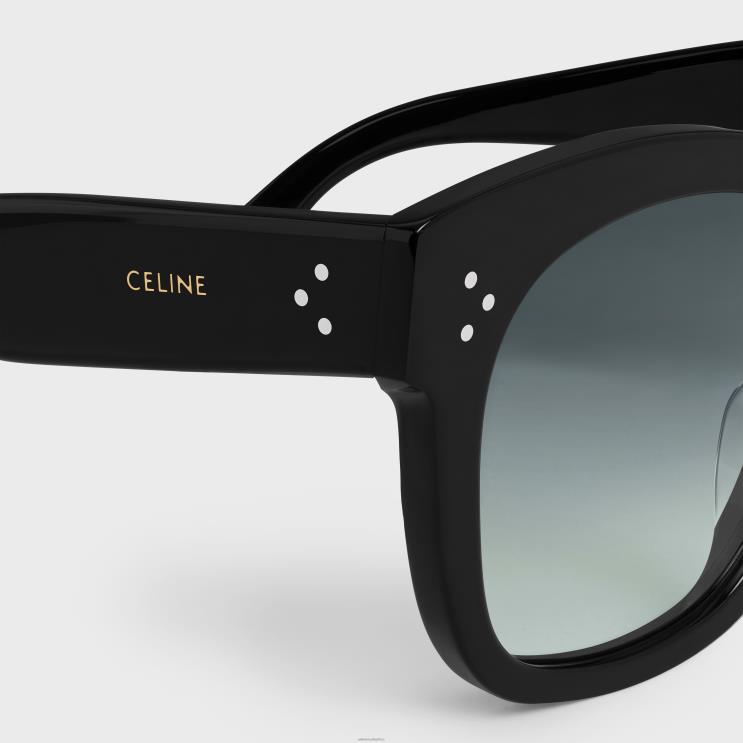 CELINE Black Oversized S002 Sunglasses in Acetate R0ZNN1143