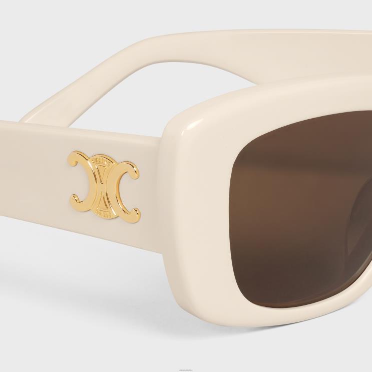 CELINE Ivory Triomphe 04 Sunglasses in Acetate R0ZNN1107