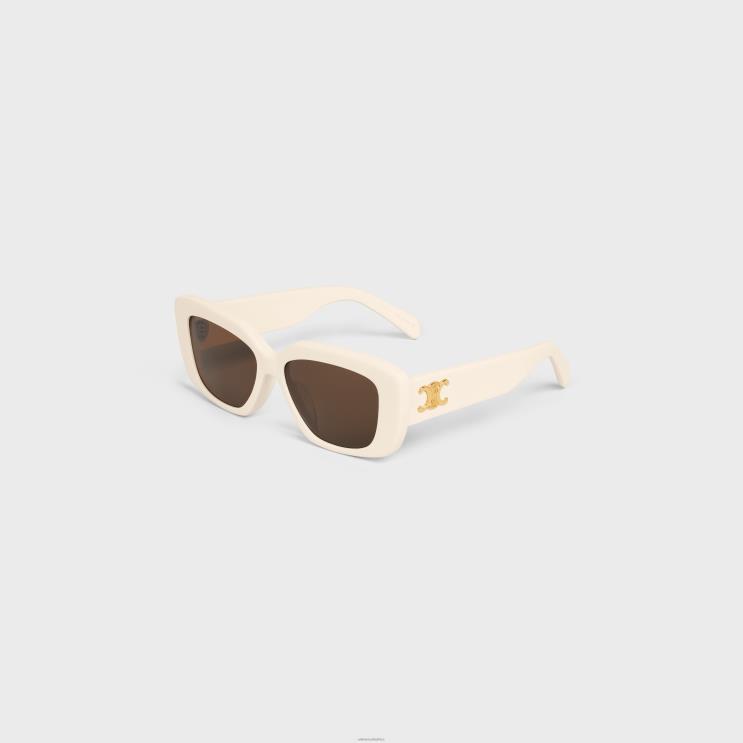 CELINE Ivory Triomphe 04 Sunglasses in Acetate R0ZNN1107