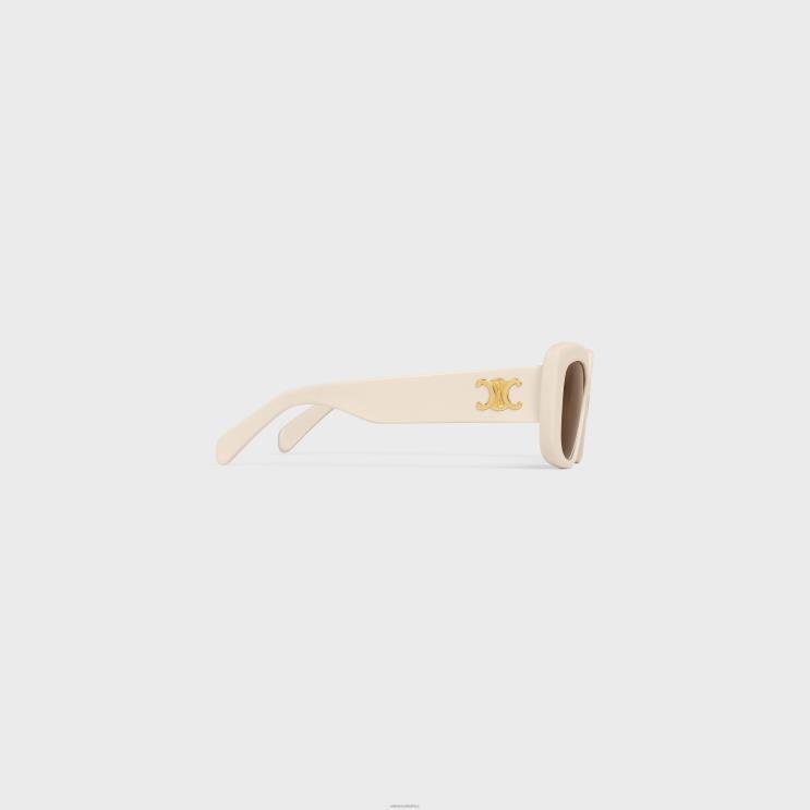 CELINE Ivory Triomphe 04 Sunglasses in Acetate R0ZNN1107