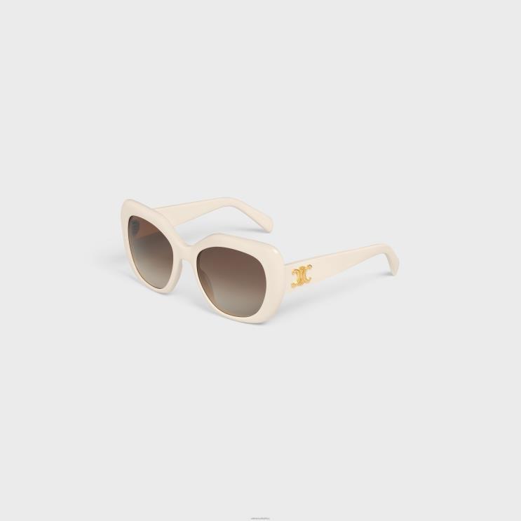 CELINE Ivory Triomphe 06 Sunglasses in Acetate R0ZNN1112