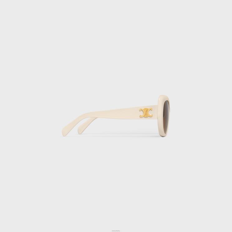 CELINE Ivory Triomphe 06 Sunglasses in Acetate R0ZNN1112