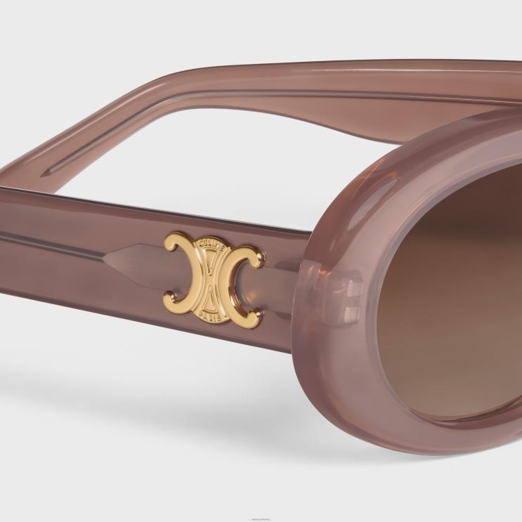 CELINE Milky Hazelnut Triomphe 01 Sunglasses in Acetate R0ZNN1101