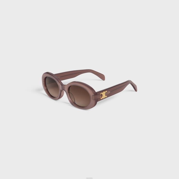 CELINE Milky Hazelnut Triomphe 01 Sunglasses in Acetate R0ZNN1101