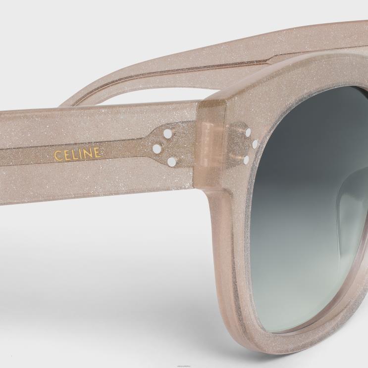 CELINE Silver Glitter Oversized S002 Sunglasses in Acetate R0ZNN1147