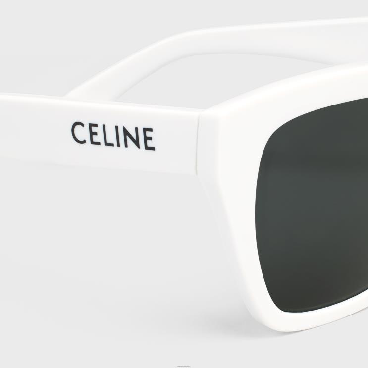 CELINE White Monochroms 03 Sunglasses in Acetate R0ZNN1129