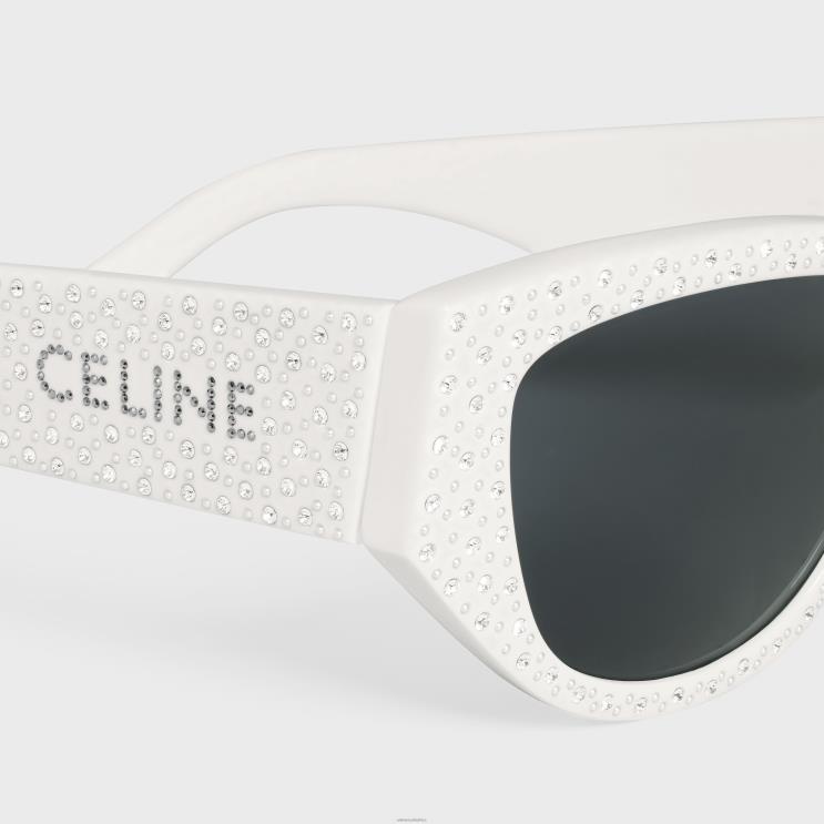 CELINE White Monochroms 06 Sunglasses in Acetate R0ZNN1040