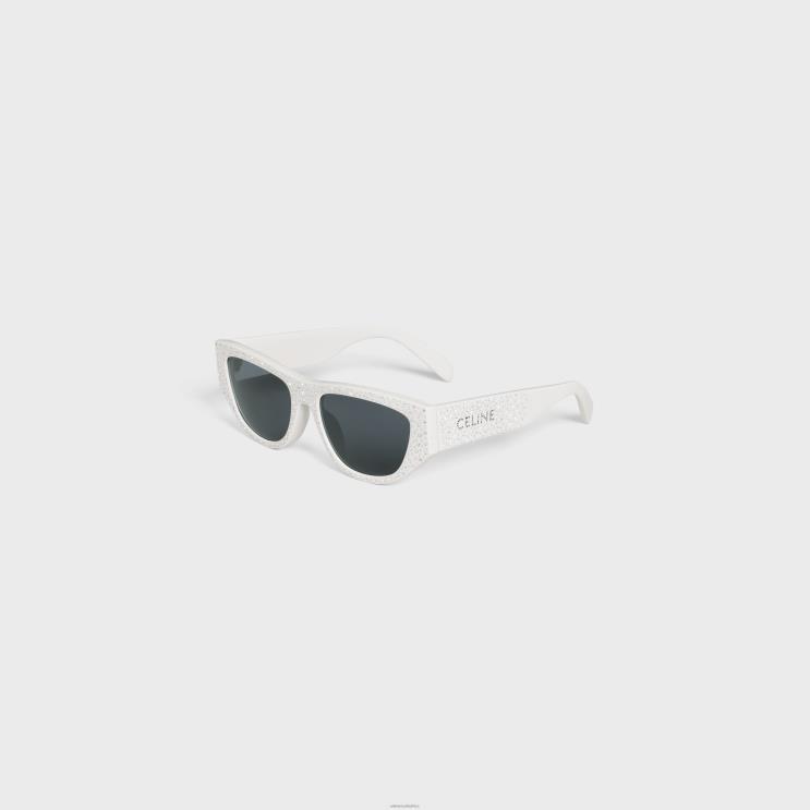 CELINE White Monochroms 06 Sunglasses in Acetate R0ZNN1040