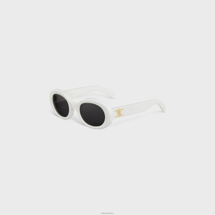 CELINE White Triomphe 01 Sunglasses in Acetate R0ZNN1103