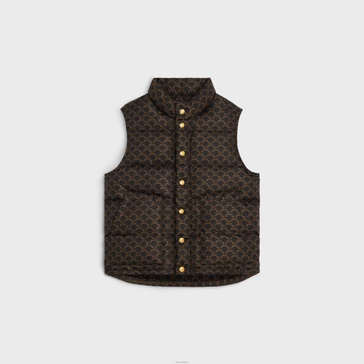 CELINE Beige/Black Quilted Vest in Monogram Nylon R0ZNN706
