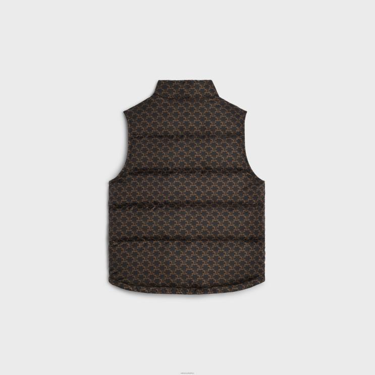 CELINE Beige/Black Quilted Vest in Monogram Nylon R0ZNN706