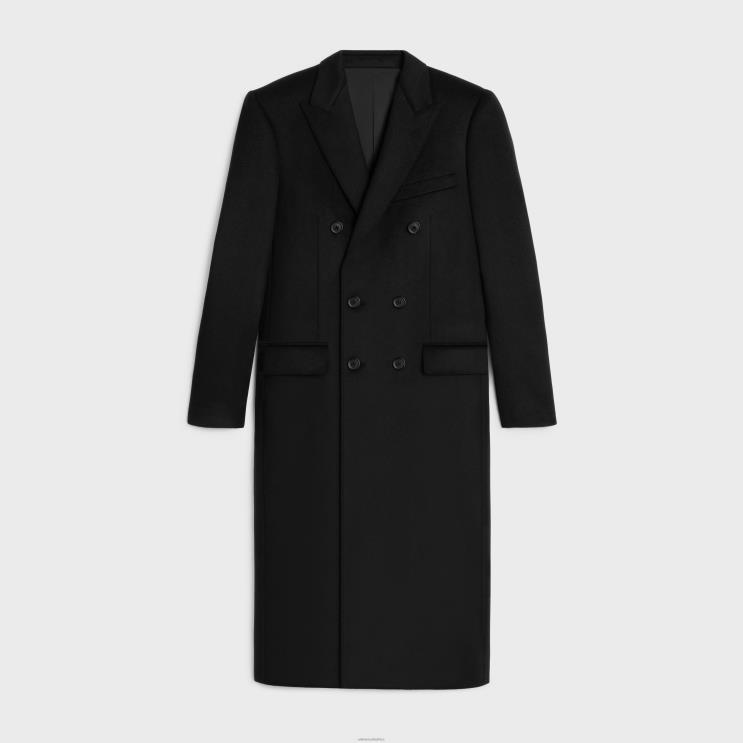 CELINE Black Chesterfield Coat in Cashmere R0ZNN739