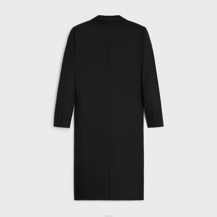 CELINE Black Chesterfield Coat in Cashmere R0ZNN739