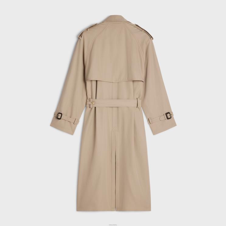 CELINE Off White/Rouge Profond Tomboy Trench Coat in Cotton Gabardine R0ZNN738