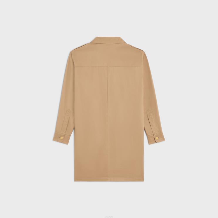 CELINE Corde Saharienne Mini Dress in Cotton Linen R0ZNN797