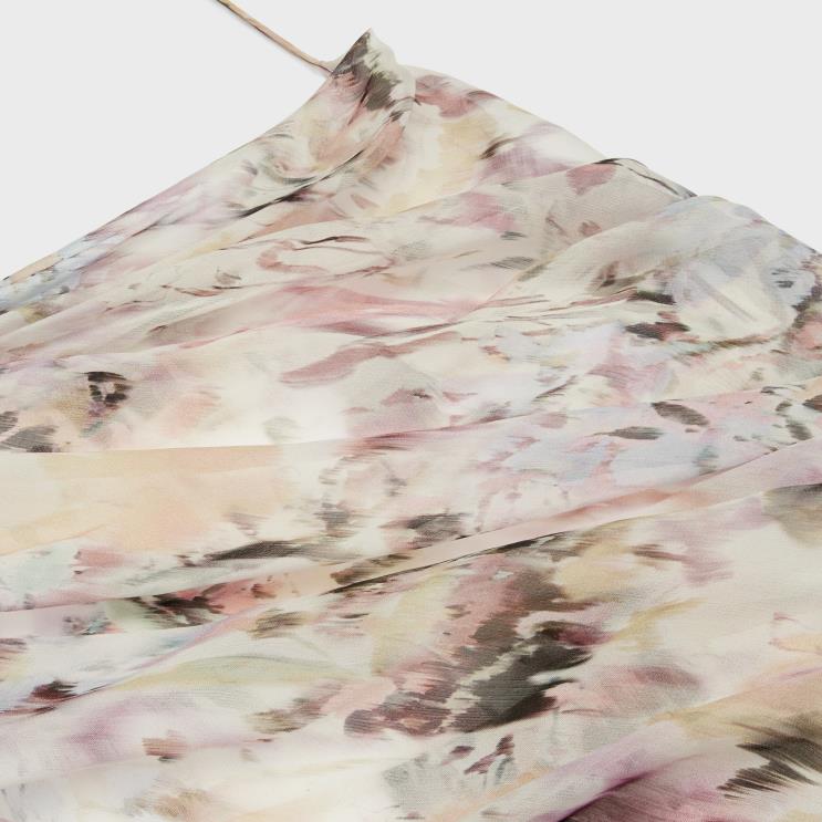 CELINE Craie/Pastel Lingerie Dress in Silk Muslin R0ZNN807