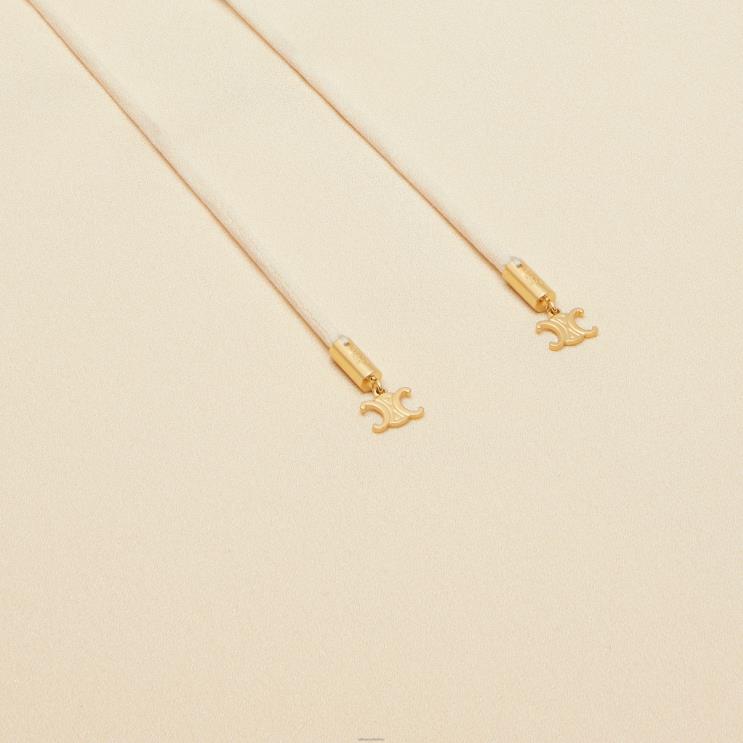 CELINE Cream Jabot Dress in Lightweight Silk Sable R0ZNN802