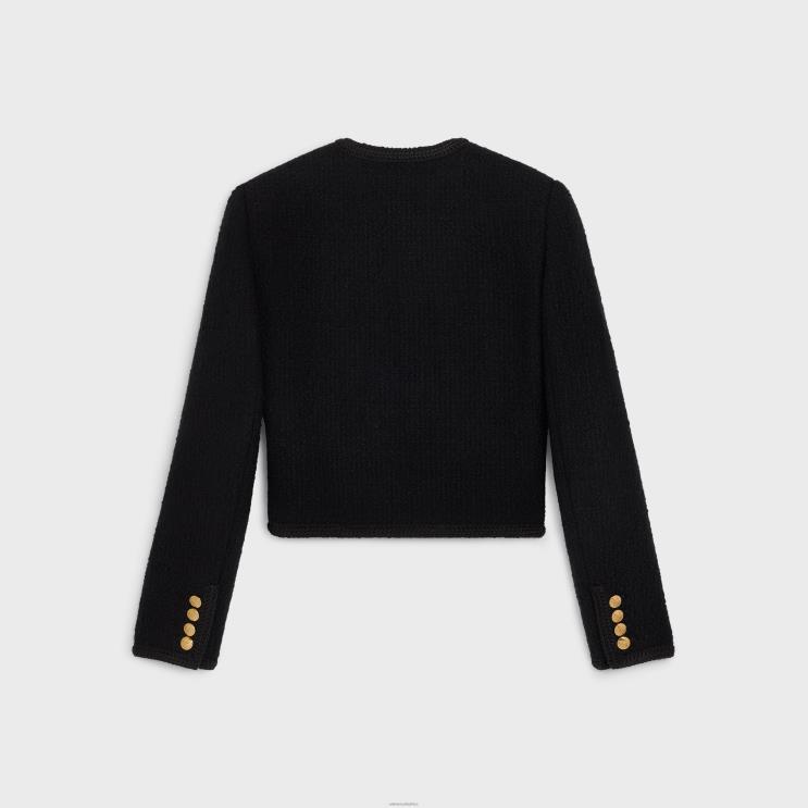 CELINE Black Chasseur Jacket in Boucle Tweed R0ZNN689