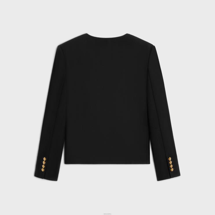 CELINE Black Chasseur Jacket in Cashmere Flannel R0ZNN629